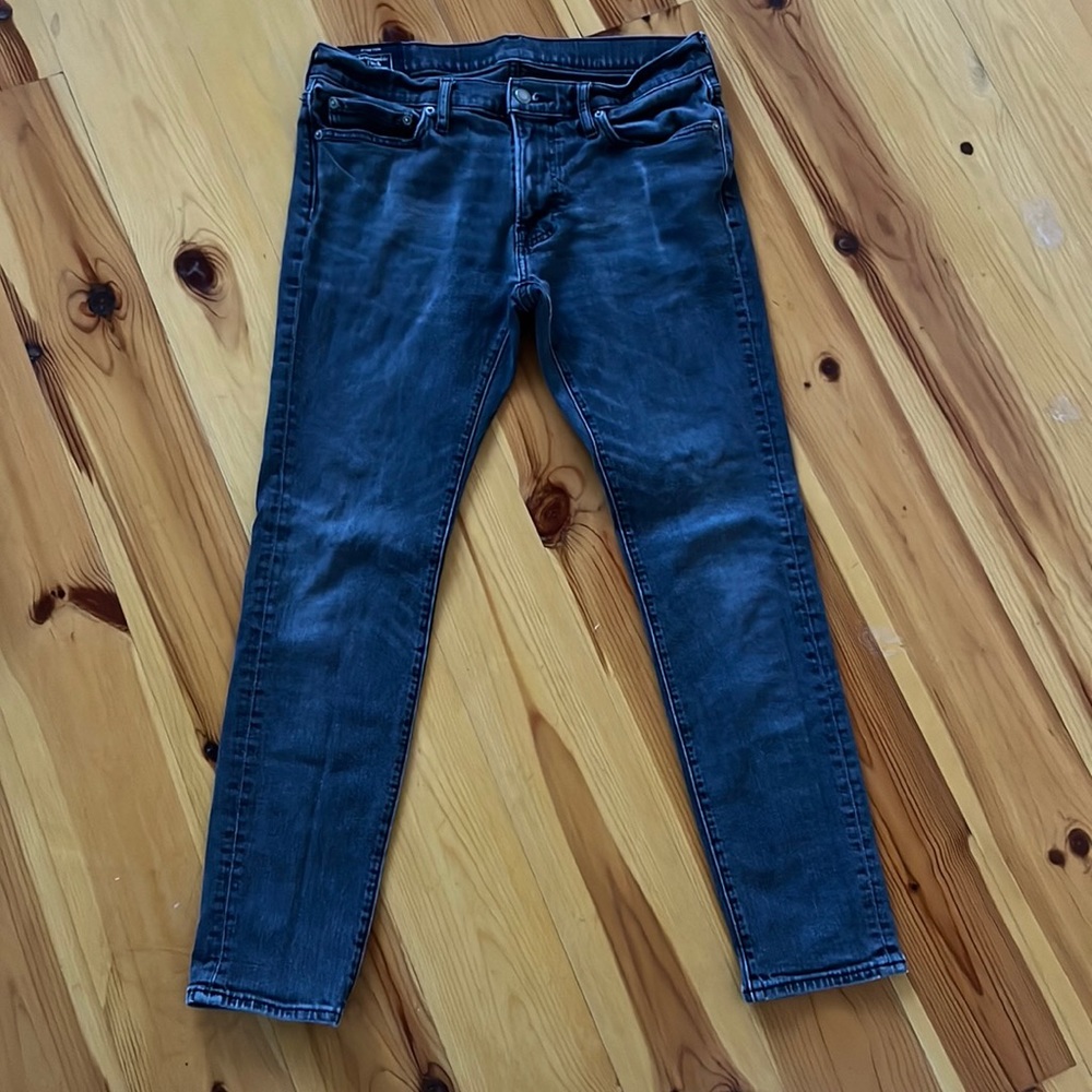 Black faded Super Skinny Fit Abercrombie and Fitch Jeans